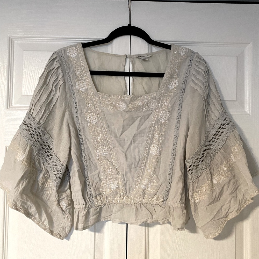 Boho Embroidered Peasant Blouse